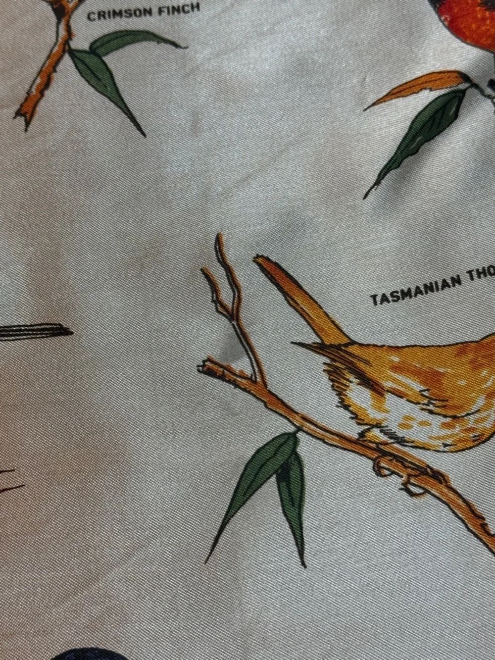 Vintage Heil Australian Birds‎ Scarf Novelty Print Japan